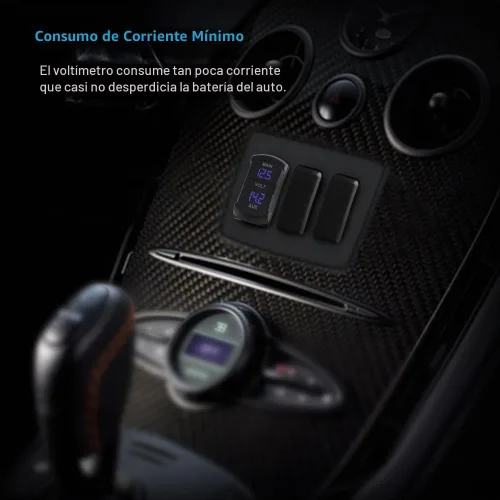 Vista 2 de MICTUNING MIC-DV-077 Voltímetro digital de panel LED, monitor de voltaje estilo interruptor basculante, azul para 2 baterías, para coche, camioneta