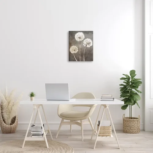 Vista 4 de Lienzo decorativo para pared con diseño de diente de león esponjoso, 16 x Flores de diente de león rústico