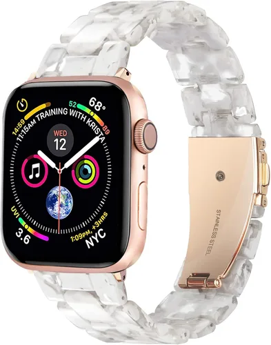 Vista 18 de HOPO Compatible With Apple Watch Band Thin Lightweight Resin Strap Bracelet Fashion Wristband Replacement For iWatch Bands Series Ultra 11 10 9 8 7