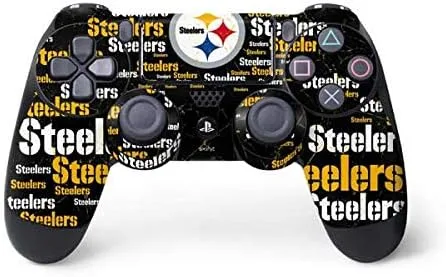 Vista 12 de Skinit Calcomanía para juegos compatible con el controlador de PS4, diseño desgastado con licencia oficial de los Pittsburgh Steelers de la NFL