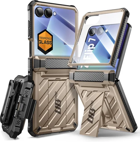 Vista 10 de SUPCASE Funda para Samsung Galaxy Z Flip 7 con soporte integrado y clip para cinturón (Unicorn Beetle Pro), [protección de bisagra]