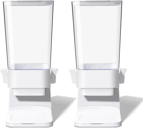 Vista 11 de Dispensador de cereales para encimera, 1 paquete, dispensador de alimentos secos, organizador de aperitivos, recipientes delgados de almacenamiento