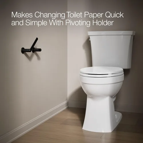 Vista 3 de Kohler K-24546-BL Kumin - Soporte para papel higiénico, color negro mate