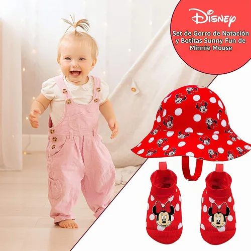 Vista 4 de Disney Minnie Mouse Red Sunny Fun Swim Hat and Booties Set - 0-12 Months Minnie Red