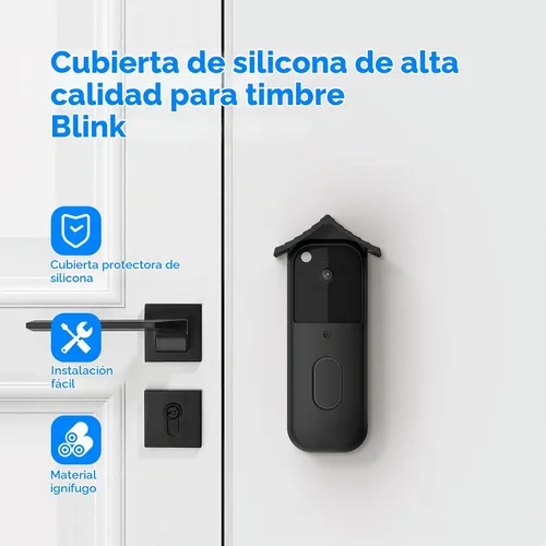 Vista 2 de Funda de silicona para timbre de video Blink modelo más nuevo, resistente a la intemperie, impermeable, protección UV, protector de piel para cámara