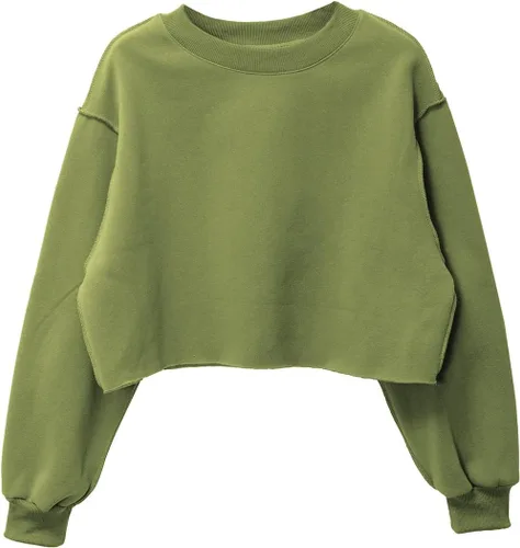 Vista 16 de Amazhiyu Sudadera Corta para Mujer de Manga Larga con Forro Polar Albaricoque