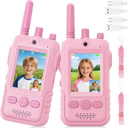 Vista 12 de Walkie Talkies de video para niños - Paquete de 2 recargables Azul