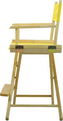 Vista 4 de Casual Home - Silla de director de 24 pulgadas, marco natural con lienzo amarillo, altura de mostrador