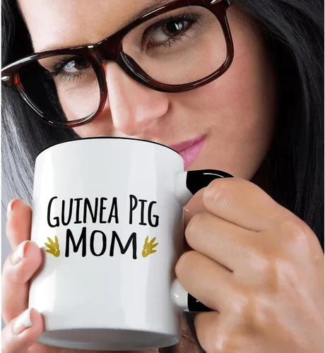 Vista 2 de 3dRose Taza para mamá de conejillo de indias, 11 onzas, color negro