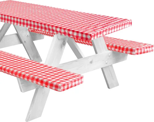 Vista 13 de LINPRO - Funda de mesa de picnic de 6 pies con fundas para bancos, fundas ajustadas de mesa de picnic de vinilo con elástico, elementos esenciales