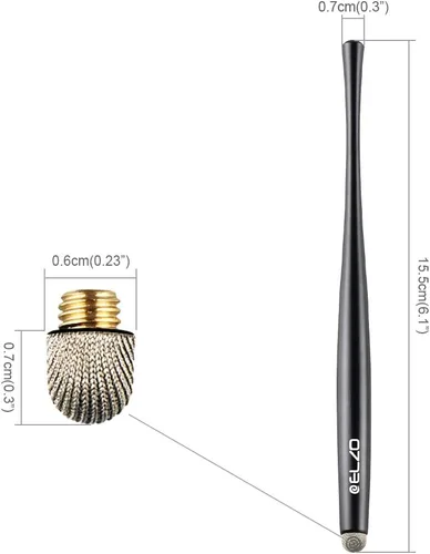 Vista 3 de Elzo Lápiz capacitivo universal con pantalla táctil capacitiva, 2 paquetes con 4 puntas finas de fibra de repuesto para tablet, iPad, iPhone