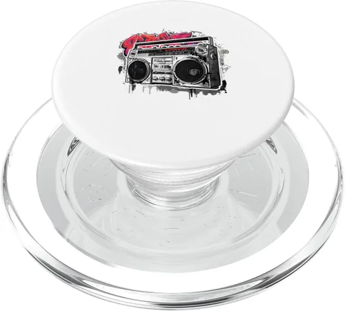 Vista 8 de Nuevo Retro Boombox Graffiti Street Art Hip Hop para Hombres Mujeres PopSockets Adhesivo PopGrip