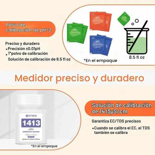 Vista 5 de Medidor de pH para agua, medidor inteligente de pH TDS EC para agua hidropónica Naranja-4