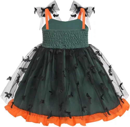 Vista 2 de Vestido tutú para niña, sin mangas, fruncido, vestido de verano con lentejuelas brillantes, lunares, estrellas, princesa, vestido de tul