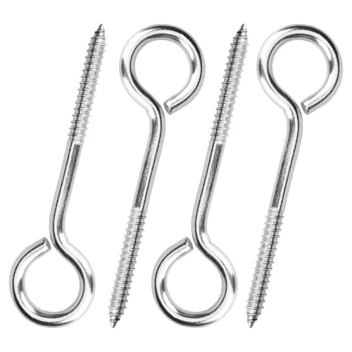 Vista 19 de Aovchei - 150 tornillos de ojo de acero inoxidable 304 de 0.59 pulgadas, ganchos de tornillo Rust-Resistant Self Tapping Eyelet Bolts for Wood