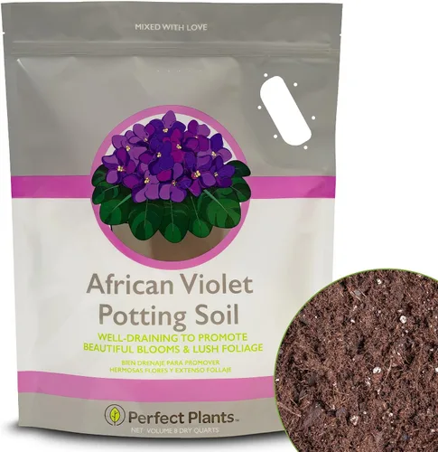 Vista 7 de Perfect Plants Sustrato para macetas de violeta africana de 2 cuartos Mezcla de plantas orgánicas perfectamente elaboradas para violetas