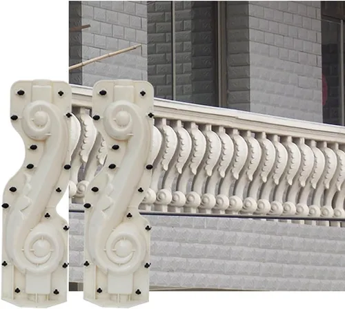 Vista 2 de 2 unids/set Balaustrada Moldes de columna de cemento de hormigón para bricolaje yeso de yeso decoración de jardín