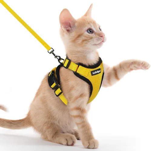 Vista 61 de rabbitgoo Cat Harness and Leash Set, Escape Proof Vest, XXS, Berry Pounce Soft Breathable Mesh, No-choke Adjustable Fit, Snap Buckles, Sturdy