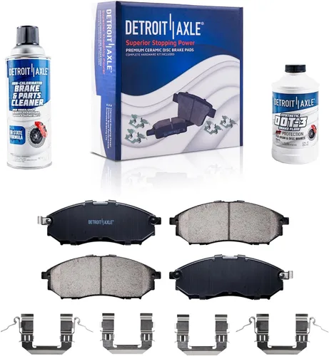 Vista 24 de Detroit Axle - Pastillas de Freno Delantero Izquierdo Reemplazo de Pinza de Disco para Dodge Ram 1500 Dakota Mitsubishi Raider - Juego de 3 piezas