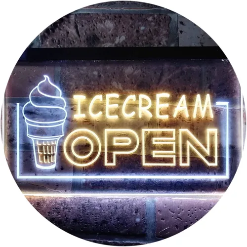 Vista 17 de ADVPRO Ice Cream Open Shop Dual Color LED Neon Sign Blue & Red 12" x 8.5" st6s32-m0079-br