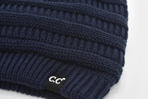 Vista 41 de C.C Winter Oversized Beanie Hat with Fuzzy Lining – Thick Knit Thermal Beanie for Cold Weather, Soft Warm Fleece Lined Cap