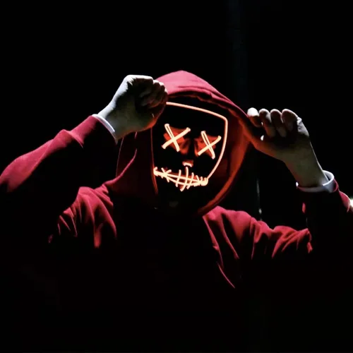 Vista 2 de VITALL Máscaras de Halloween disfraz de miedo disfraz de purga para mujeres hombres niños mascarada cosplay carnaval festivales fiestas regalos rojo