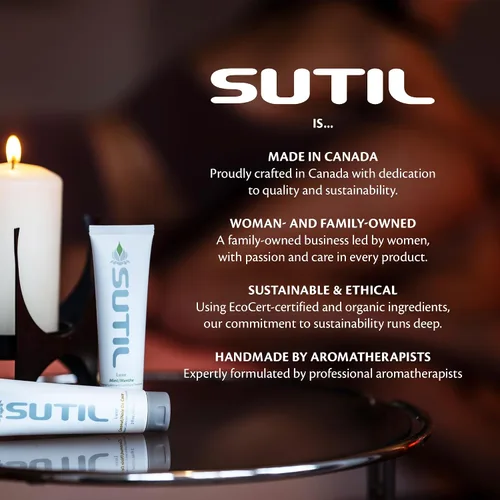 Vista 3 de SUTIL Lubricante personal a base de agua, sabor a coco, ligero, antiadherente, deslizamiento de larga duración con ácido hialurónico, sin glicerina