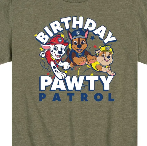 Vista 3 de Hybrid Apparel - Paw Patrol - Birthday Pawty Patrol - Camiseta gráfica de manga corta para niños y jóvenes