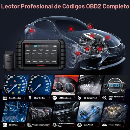 Vista 5 de iCarsoft CR Max BT - Escáner OBD2 inalámbrico, herramienta de diagnóstico de coche para todo el sistema, 50 restablecimiento+servicio adicional 46