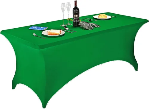 Vista 106 de FORLIFE - Funda de mesa de elastano, mantel ajustado de 4 pies para mesas rectangulares, funda elástica para patio, universal para bodas, banquetes