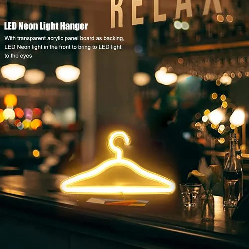 Vista 7 de Percha iluminada LED de neón para pared, perfecto para habitación, dormitorio, tienda, decoración festiva de pared