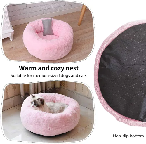Vista 4 de PETCUTE Cama redonda para gatos, cama para mascotas, cama para mascotas, lavable a máquina
