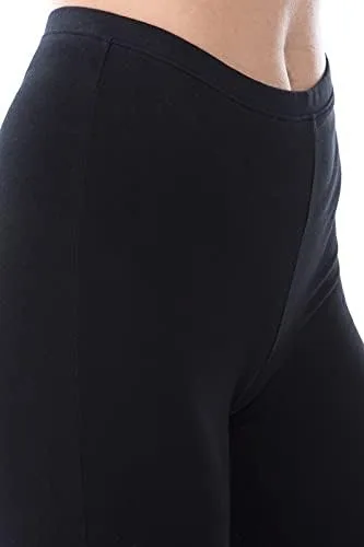 Vista 7 de JNTOP Co Leggings de punto de algodón de longitud completa de las mujeres cintura elástica Negro L