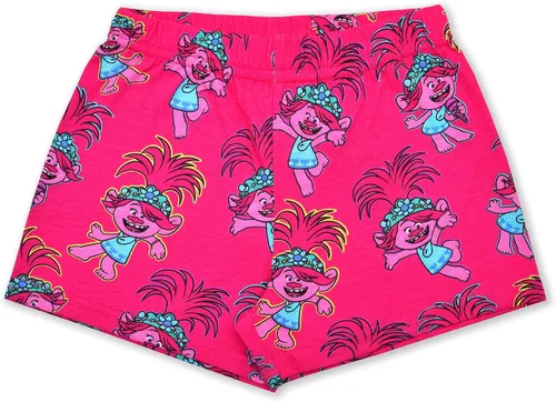 Vista 4 de Universal Trolls Poppy - Juego de 2 camisetas de manga corta y pantalones cortos para niñas, paquete de traje para niños