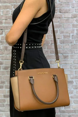 Vista 5 de Michael Kors Selma - Cartera con cremallera para mujer., Marrón, M