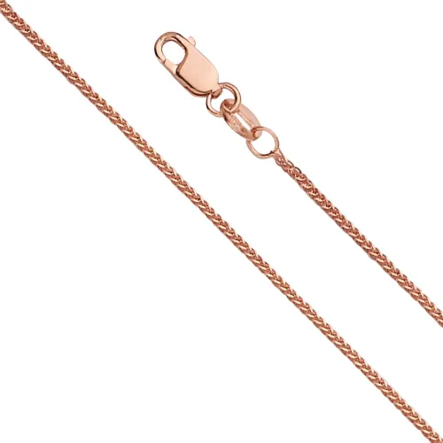 Vista 7 de The World Jewelry Center 14k REAL Gold Solid 1mm, 0.8mm Braided Square Wheat Chain Necklace with Lobster Claw Clasp