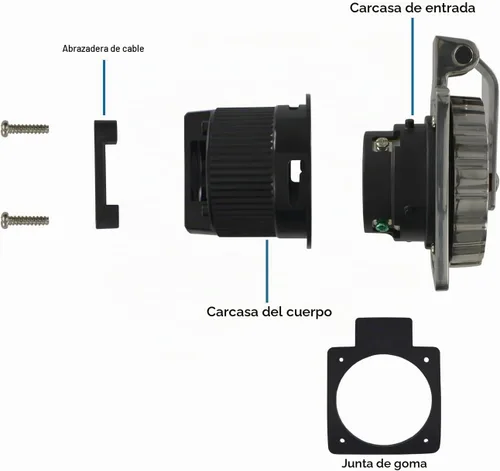 Vista 7 de Conntek Entrada de alimentación marina RV de 30 amperios y 125 voltios, acero inoxidable