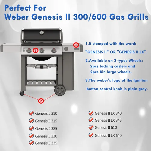 Vista 3 de 7599 Piezas de repuesto para plancha Weber Genesis II 300 600 Series Genesis II E-310 II E-315 II E-325 II E-330 II E-335 II S-310 II 335 II 345 II