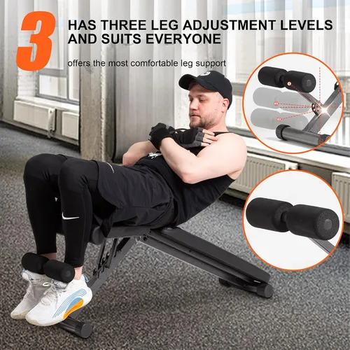 Vista 6 de BARWING Adjustable Foldable Portable Weight Bench for Home Gym,700-800LBS Flat Incline Decline Workout Bench for Full Body Workout Easy Assembly for