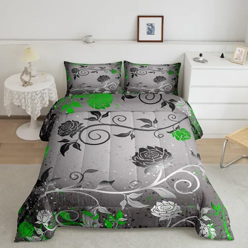 Vista 22 de Feelyou - Juego de edredón abstracto ombre, color azul y negro, juego de cama para adolescentes, para niños, mujeres y jóvenes, juego de edredón