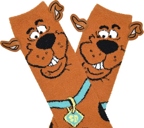 Vista 2 de Hyp Scooby Doo Full Character Cosplay Soft Fuzzy Crew Socks with Embroidered Ears