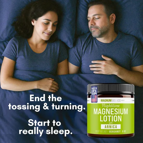 Vista 5 de Magnum Solace Loción nocturna de magnesio con árnica – Alivio calmante y relajación, magnesio altamente concentrado para músculos y articulaciones