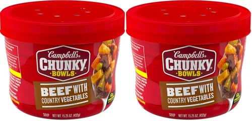 Vista 10 de Campbell’s Chunky Sopa de ternera con verduras del campo, 15.25 oz Tazón microondable