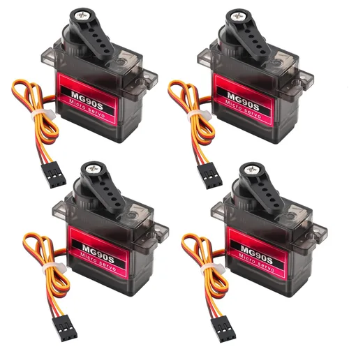 Vista 10 de Paquete de 2 MG90S Micro Servo Motor Full Metal Geared 9G, rotación de 180 grados