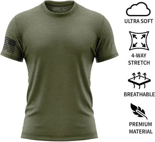 Vista 2 de Patriot Crew Camiseta fresca para hombre, camiseta gráfica americana, patriótica, camisa estilo estadounidense y libertad