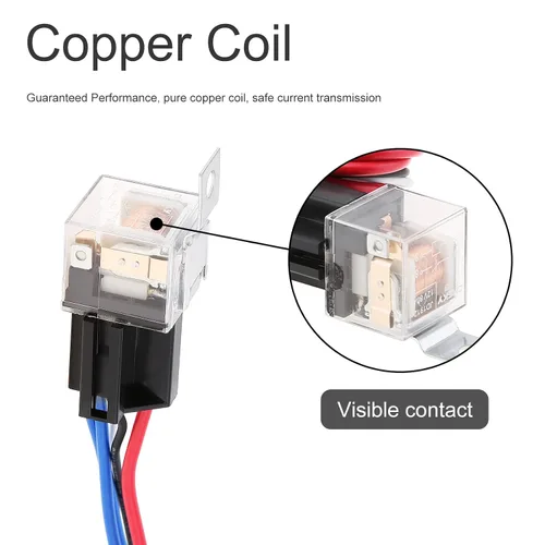 Vista 4 de Kit de relé de arnés de cableado de 12 V 30 A para modificación de bocinas de tono de explosión con bandas