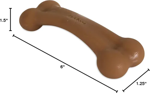 Vista 9 de Pet Qwerks Original BarkBone - Hueso de perro de nailon para masticadores agresivos, sabor a barbacoa, 6.1 pulgadas, raza mediana
