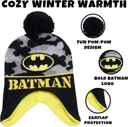 Vista 25 de DC Comics Conjunto de 2 pares de guantes o manoplas de invierno de Batman para niños (niños pequeños)