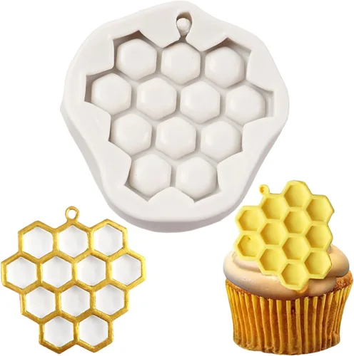 Vista 8 de Molde de silicona para colmena de panal, molde de silicona para decoración de pasteles de chocolate, decoración de cupcakes, caramelo de azúcar
