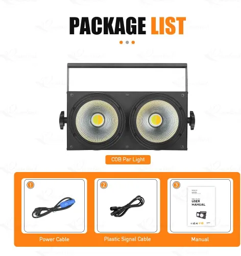 Vista 8 de Dreamland 200W LED Etapa Blinder, luz blanca fresca y cálida LED par luces COB, luces de la audiencia de la etapa con DMX/control automático